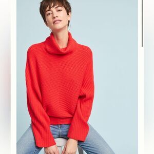 Moth by Anthropologie red dolman ribbed sweater women’s small turtle neck